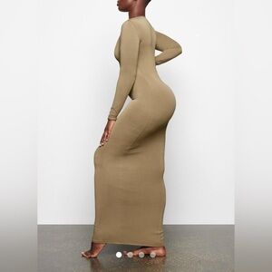 SKIMS Khaki Long Sleeve Dress